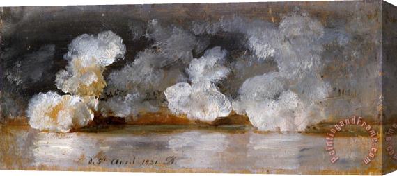 Johan Christian Dahl Smoke From Cannon Shots Stretched Canvas Painting / Canvas Art