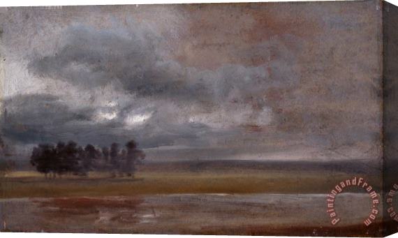 Johan Christian Dahl The Elbe in Rain Stretched Canvas Print / Canvas Art