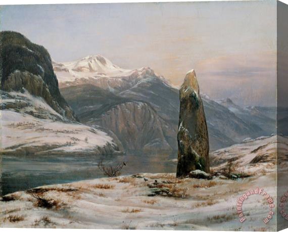 Johan Christian Dahl Winter at The Sognefjord Stretched Canvas Print / Canvas Art