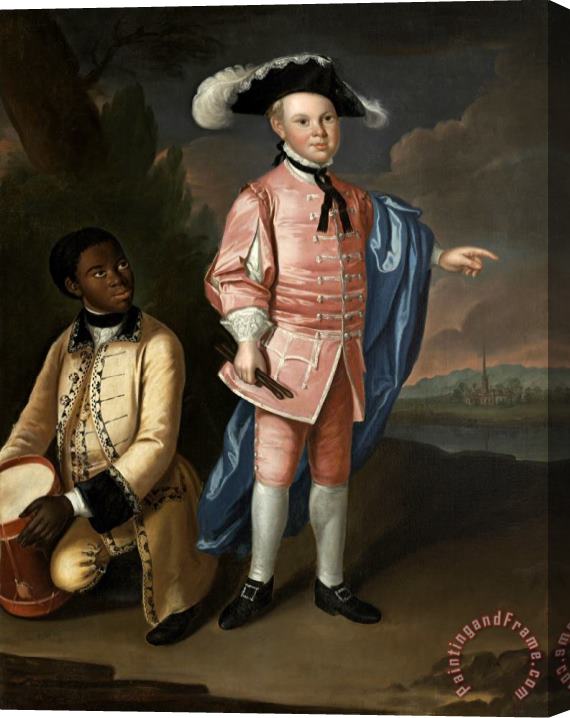 Johan Hesselius Charles Calvert And His Slave Stretched Canvas Print / Canvas Art