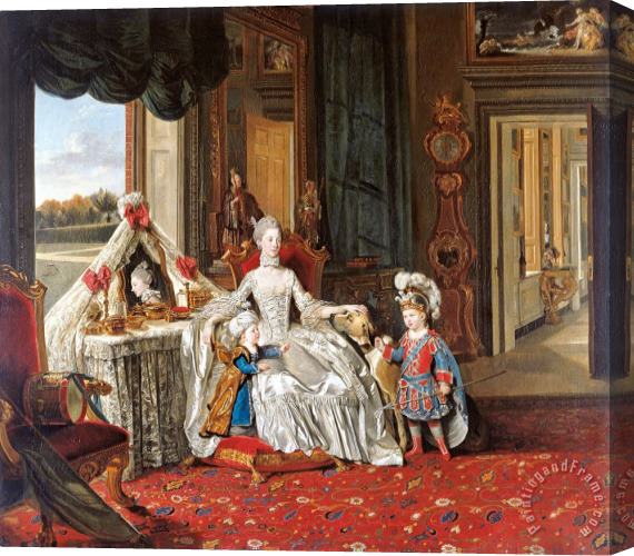 Johan Joseph Zoffany Queen Charlotte (1744 1818) with Her Two Eldest Sons Stretched Canvas Painting / Canvas Art
