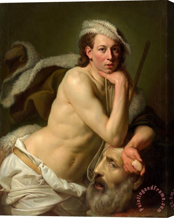 Johan Joseph Zoffany Self Portrait As David with The Head of Goliath Stretched Canvas Painting / Canvas Art