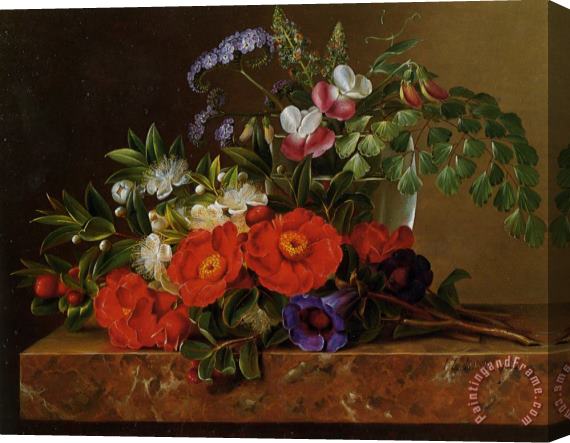 Johan Laurentz Jensen Still Life with Roses Stretched Canvas Painting / Canvas Art