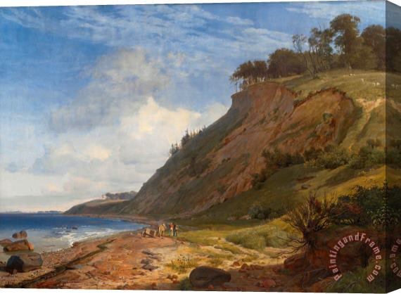 Johan Thomas Lundbye A Danish Coast. View From Kitnas on Roskilde Fjord. Zealand Stretched Canvas Painting / Canvas Art