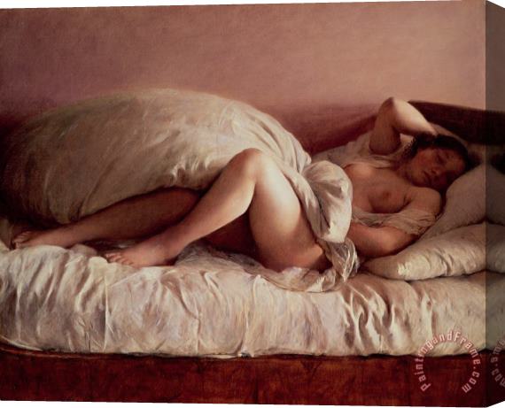 Johann Baptist Reiter Sleeping woman Stretched Canvas Print / Canvas Art
