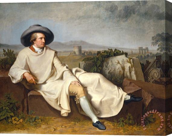 Johann Heinrich Wilhelm Tischbein Goethe in The Roman Campagna Stretched Canvas Painting / Canvas Art