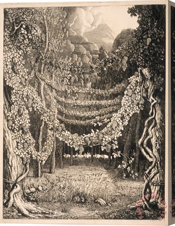 Johann Heinrich Wilhelm Tischbein Imaginary View of a Vineyard Along The Way to The Cave of Polyphemus Stretched Canvas Painting / Canvas Art