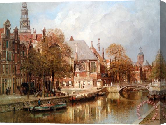 Johannes Christiaan Karel Klinkenberg The Oude Kerk And St. Nicolaaskerk, Amsterdam Stretched Canvas Print / Canvas Art