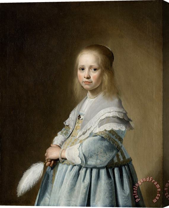 Johannes Cornelisz. Verspronck Portrait of a Girl Dressed in Blue Stretched Canvas Painting / Canvas Art