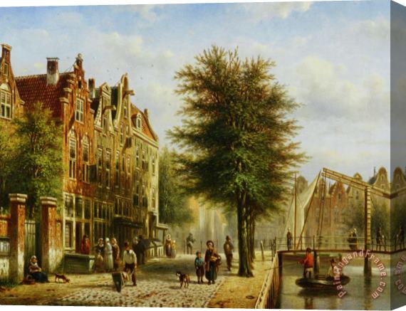 Johannes Franciscus Spohler By The Canal Stretched Canvas Print / Canvas Art