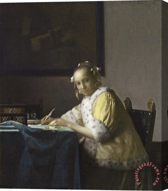 Johannes Vermeer A Lady Writing Stretched Canvas Print / Canvas Art