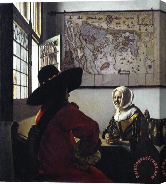 Johannes Vermeer Officer And a Laughing Girl Stretched Canvas Print / Canvas Art