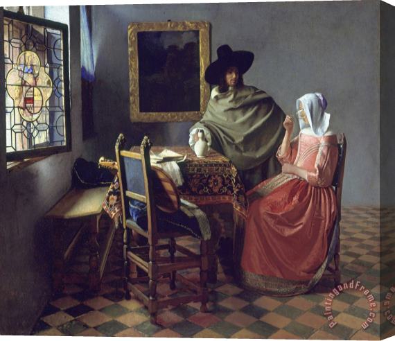 Johannes Vermeer The Glass of Wine Stretched Canvas Print / Canvas Art