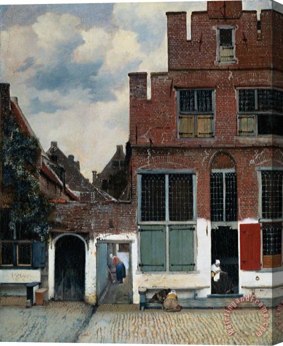 Johannes Vermeer View of Houses in Delft, Known As 'the Little Street' Stretched Canvas Print / Canvas Art