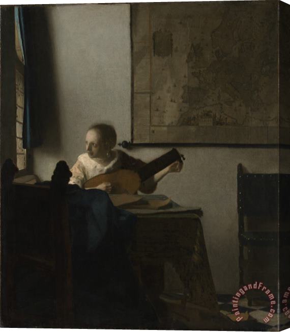 Johannes Vermeer Woman with a Lute Near a Window Stretched Canvas Painting / Canvas Art