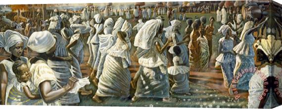 John Anansa Thomas Biggers Jubilee: Ghana Harvest Festival Stretched Canvas Painting / Canvas Art
