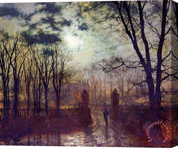 John Atkinson Grimshaw At The Park Gate Stretched Canvas Painting / Canvas Art