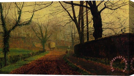 John Atkinson Grimshaw Autumn Sunshine Stapelton Park Stretched Canvas Painting / Canvas Art