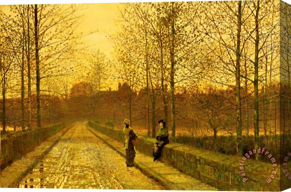 John Atkinson Grimshaw In the Golden Gloaming Stretched Canvas Painting / Canvas Art