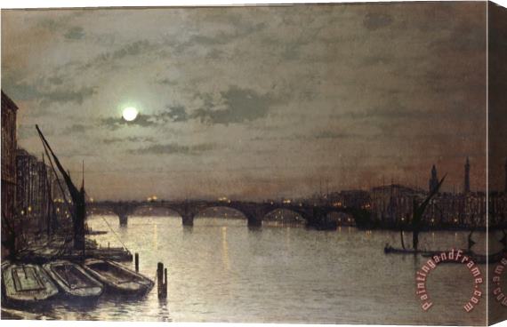 John Atkinson Grimshaw London Bridge 1883 Stretched Canvas Painting / Canvas Art