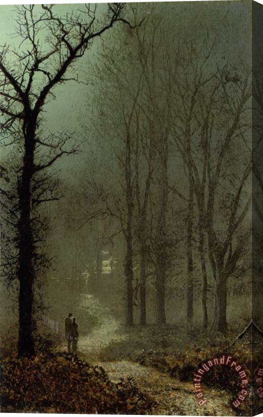 John Atkinson Grimshaw Lovers in a Wood Stretched Canvas Painting / Canvas Art