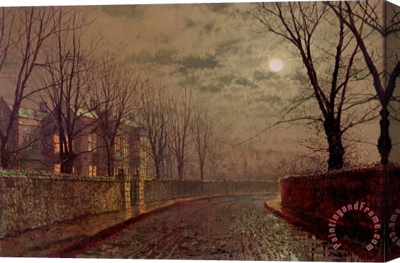 John Atkinson Grimshaw Moonlit Street Scene 1882 Stretched Canvas Print / Canvas Art
