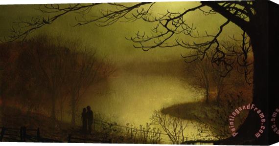 John Atkinson Grimshaw Roundhay Lake Stretched Canvas Painting / Canvas Art