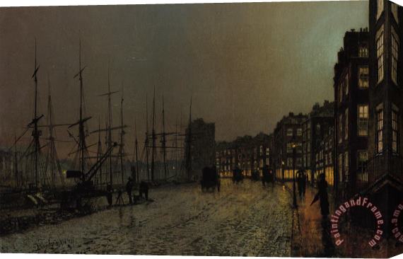 John Atkinson Grimshaw Shipping on The Clyde Stretched Canvas Painting / Canvas Art