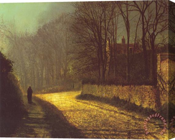 John Atkinson Grimshaw The Lovers Stretched Canvas Painting / Canvas Art