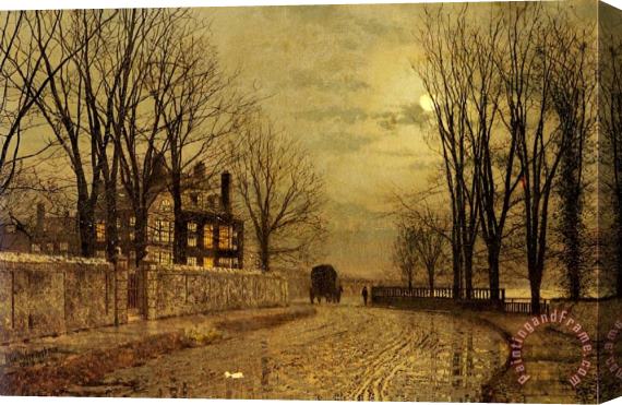 John Atkinson Grimshaw The Turn Of The Road Stretched Canvas Print / Canvas Art