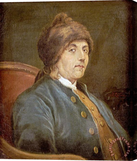 John Baptiste Lienard Portrait of Benjamin Franklin Stretched Canvas Print / Canvas Art