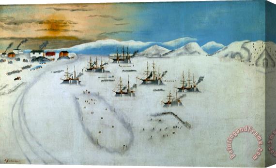 John Bertonccini Winter Quarters at Herschel Island Stretched Canvas Painting / Canvas Art