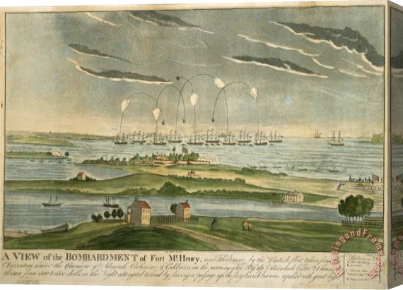 John Bower A View of The Bombardment of Fort Mchenry Stretched Canvas Print / Canvas Art