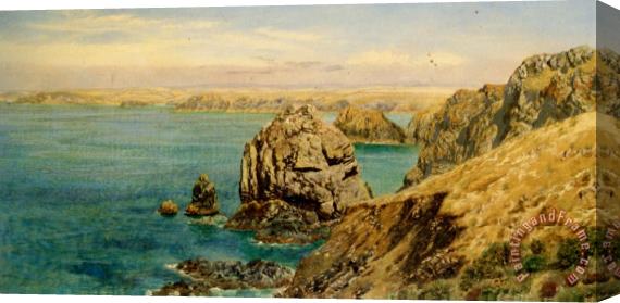 John Brett Mounts Bay Cornwall Stretched Canvas Painting / Canvas Art