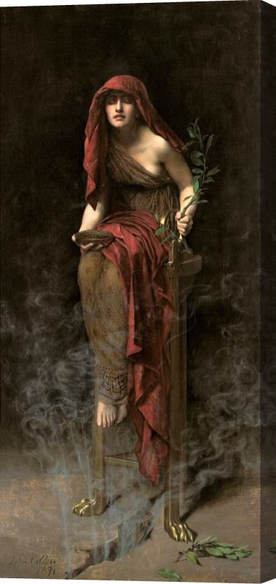 John Collier Priestess of Delphi Stretched Canvas Print / Canvas Art