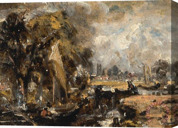 John Constable Dedham Lock Stretched Canvas Painting / Canvas Art