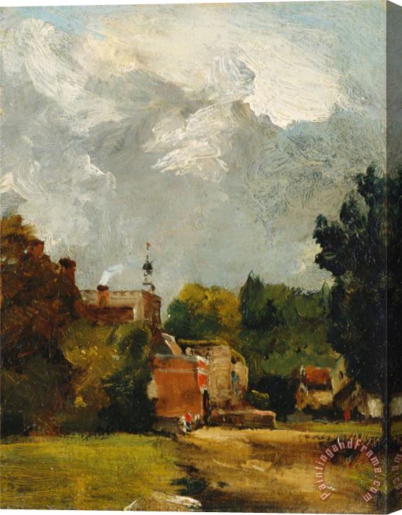 John Constable East Bergholt Church Stretched Canvas Print / Canvas Art