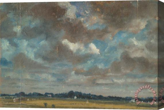 John Constable Extensive Landscape with Grey Clouds Stretched Canvas Painting / Canvas Art