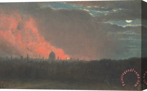 John Constable Fire in London, Seen From Hampstead Stretched Canvas Painting / Canvas Art