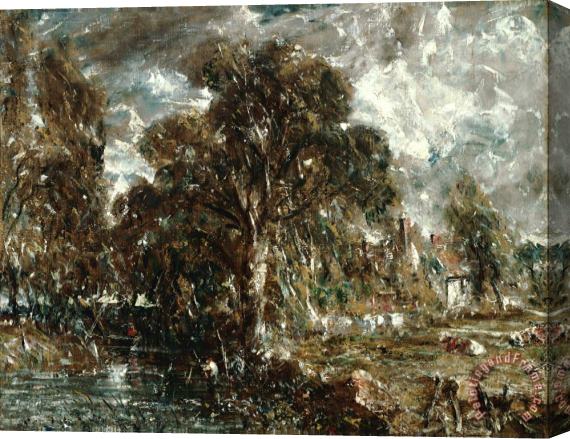John Constable On The River Stour Stretched Canvas Print / Canvas Art