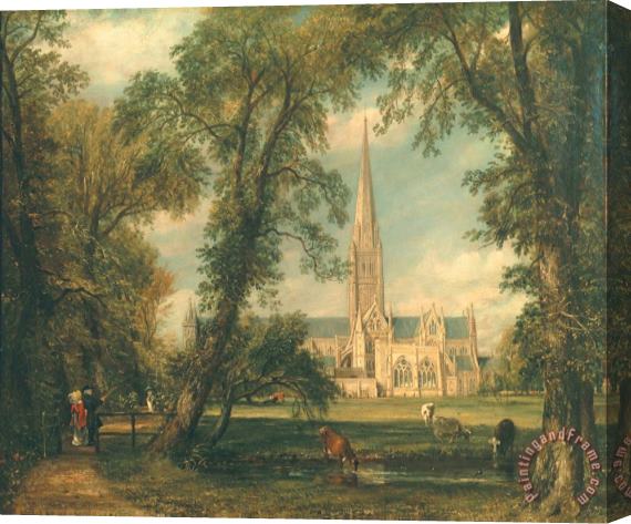 John Constable Salisbury Cathedral from the Bishop's Grounds Stretched Canvas Print / Canvas Art