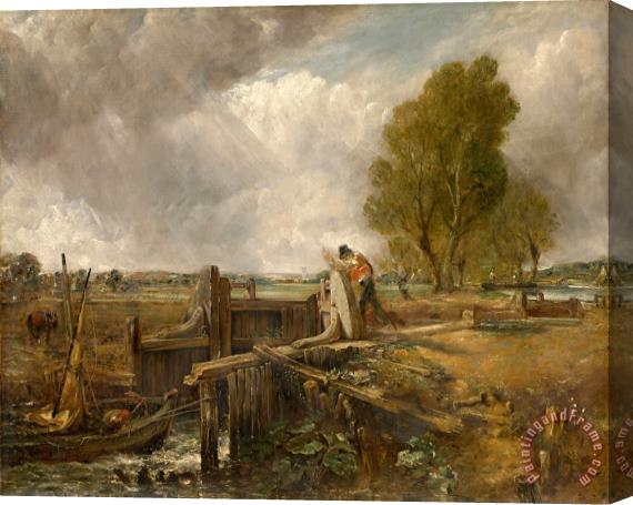 John Constable Study of a Boat Passing a Lock Stretched Canvas Painting / Canvas Art