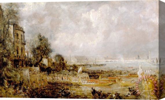 John Constable The Opening of Waterloo Bridge Stretched Canvas Painting / Canvas Art