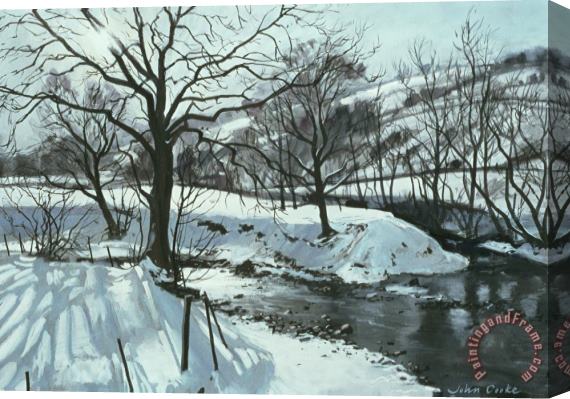 John Cooke Winter River Stretched Canvas Print / Canvas Art