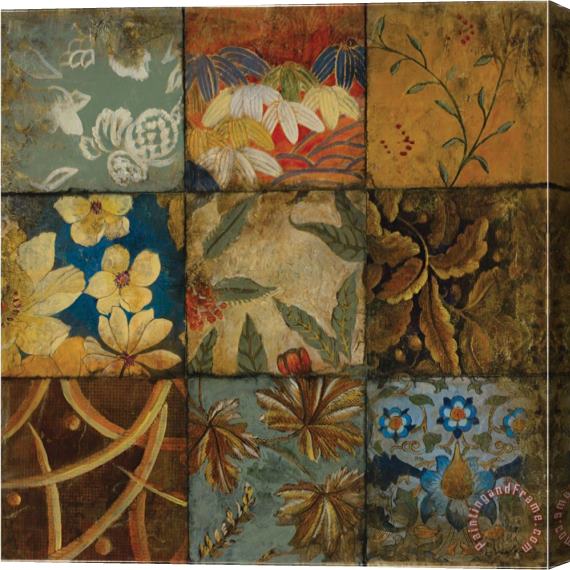 John Douglas Floral Mosaic Iv Stretched Canvas Print / Canvas Art