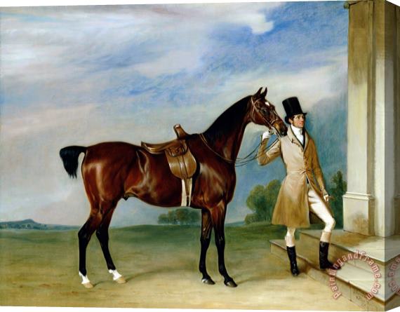 John E Ferneley Miss Villebois Bay Hunter Held By A Groom Stretched Canvas Painting / Canvas Art
