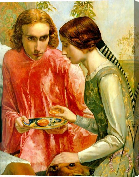 John Everett Millais Lorenzo And Isabella Detail Stretched Canvas Painting / Canvas Art