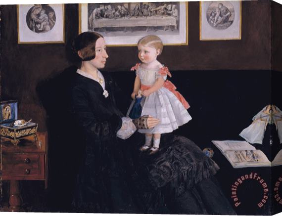 John Everett Millais Mrs James Wyatt Jr And Her Daughter Sarah Stretched Canvas Print / Canvas Art