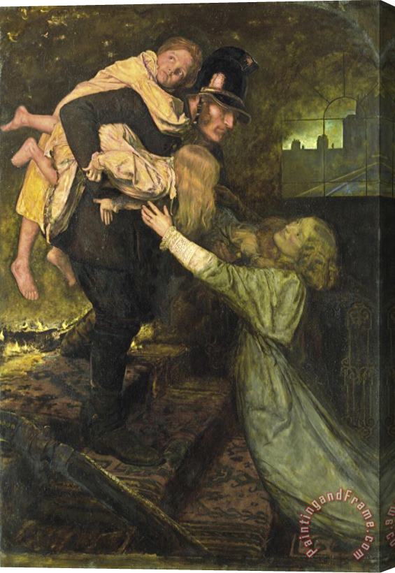 John Everett Millais The Rescue Stretched Canvas Painting / Canvas Art