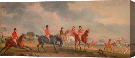 John Ferneley The Quorn Hunt a Sketch of The Artist And His Friends Moving Off Stretched Canvas Painting / Canvas Art